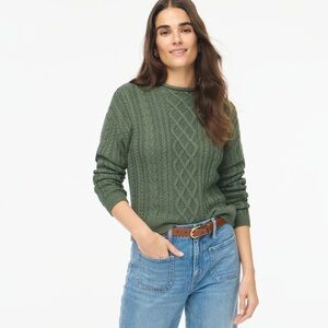 Women's Green Cable Knit Sweater